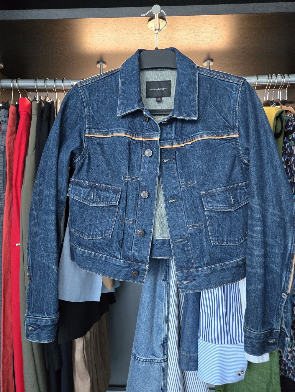 Banana Republic Dark Blue Denim Trucker Jacket - Picture 2 of 9